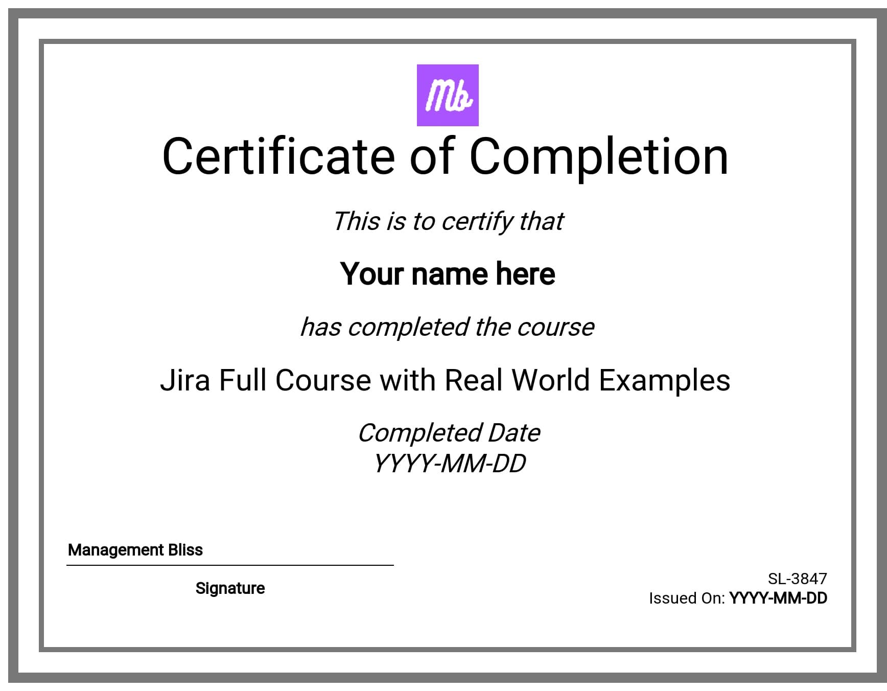 Course Certificate